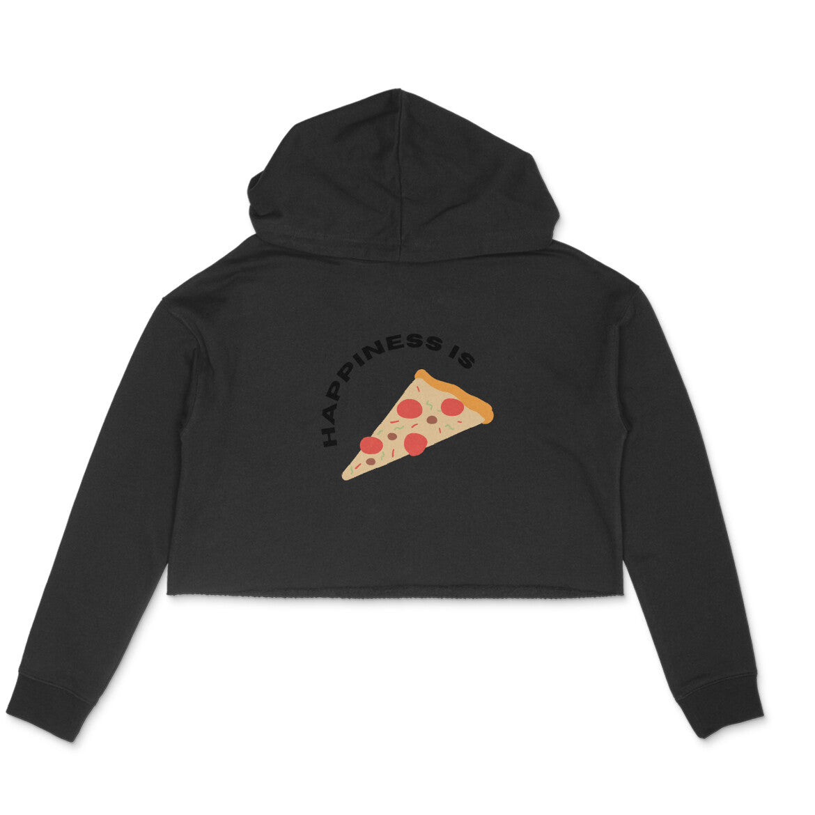 Happiness is Pizza - Women Cropped Hoodie