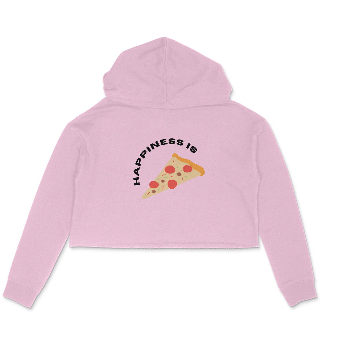 Happiness is Pizza - Women Cropped Hoodie