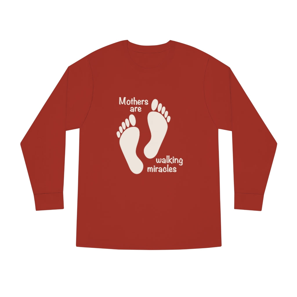 MOM -  Walking miracles - Long Sleeve Round neck Tee