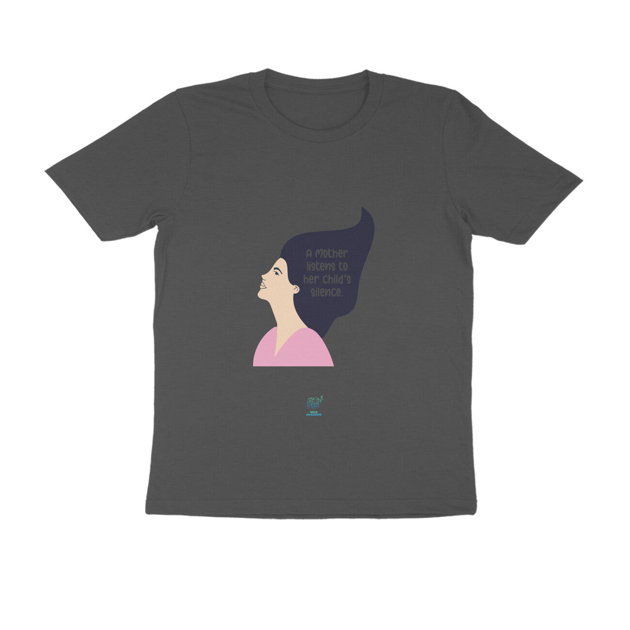 MOM -listens to her child's silence-Round Neck Unisex Tees