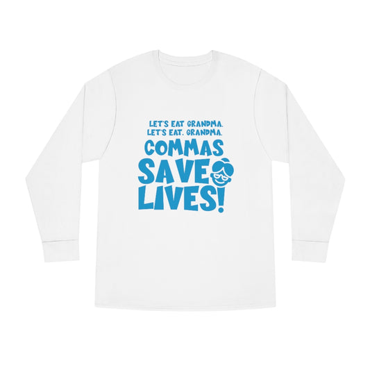 Commas save life - Long Sleeve Unisex Round Neck Tee